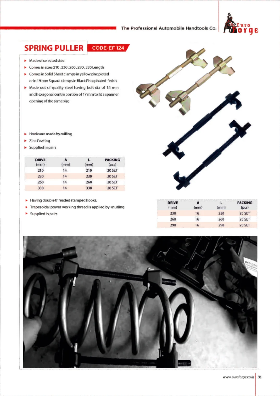 Catalogue page for EF 124 Spring Puller